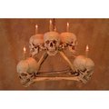 Skeletons & More Skeletons & More SKUL-250 Two-Tiered Skull & Bone Chandelier with 8 Life-Size Skulls on Femur Frame SKUL-250